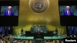 Президент США Джо Байден під час виступу на 78-ї Генасамблеї ООН, Нью-Йорк, 19 вересня 2023. REUTERS/Mike Segar