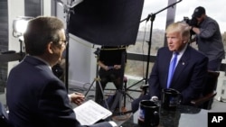 美国总统当选人川普星期天在福斯电视网受访