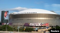 Toàn cảnh Caesars Superdome ở New Orleans, LA, Hoa Kỳ, địa điểm diễn ra trận Superbowl LIX giữa hai đội Kansas City Chiefs và Philadelphia Eagles.