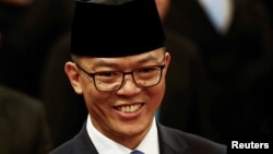 资料照片:印度尼西亚外交部长苏吉奥诺。(2024年10月21日)