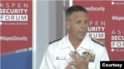 美军印太司令部司令菲利普·戴维森上将(Philip Davidson)2019年7月18日出席阿斯彭安全论坛(论坛视频截图)