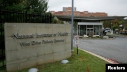 资料照:位于马里兰州的国立卫生研究院的病人入口处。