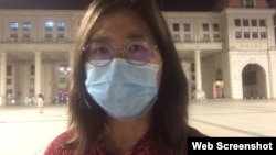 上海维权人士、公民记者张展。(张展推特视频截图)