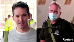 澳广驻京记者比尔·博图斯 (左)与澳大利亚金融评论驻沪记者迈克·史密斯(右)