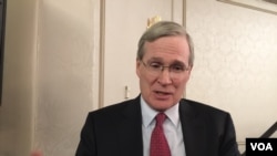 资料照片:小布什总统的国家安全顾问哈德利参加一次有关美中关系的研讨会。(2016年6月27日)