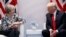 Tổng thống Hoa Kỳ Donald Trump họp với Thủ tướng Anh Theresa May tại Hội nghị Thượng đỉnh G20 ở Hamburg, Đức (ảnh tư liệu ngày 8/7/2017)