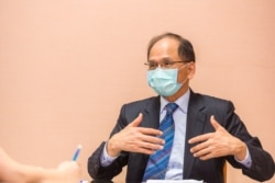 台湾立法院长游锡堃接受美国之音专访。(台湾立法院提供)