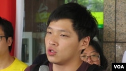 太阳花学运领袖陈为廷(美国之音张永泰拍摄)