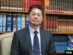 台湾外交部发言人李宪章 (美国之音张永泰拍摄)
