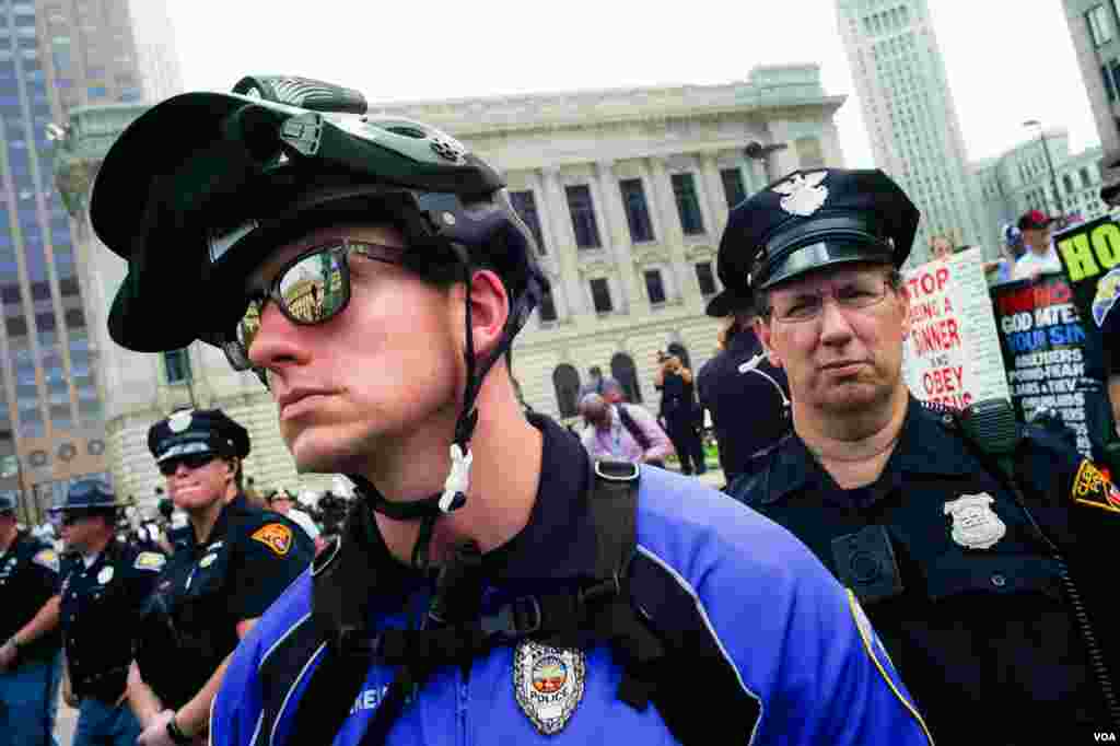 美国俄亥俄州克利夫兰市示威游行(美国之音常晓拍摄)