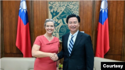 台湾外交部长吴钊燮会见美国副助理国务卿孙晓雅(Sandra Oudkirk)资料图(照片来自台湾外交部推特账号)