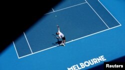 西班牙网球运动员佩德罗·马丁内斯(Pedro Martinez参赛2023年澳大利亚网球公开赛。(2023年1月16日)