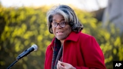 资料照 - 美国驻联合国大使琳达·托马斯-格林菲尔德(Linda Thomas-Greenfield)。托马斯-格林菲尔德大使1月25日将前往加纳、莫桑比克和肯尼亚非洲三国访问。