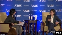 美国贸易代表戴琪2022年10月11日在芝加哥参加全美商业经济协会(NABE)年会。（视频截图）