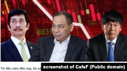 Các tỷ phú Việt Nam, trong đó có ông Phạm Nhật Vượng (giữa) được xem là những "tài phiệt" khi tích lũy được tài sản của họ hầu hết từ bất động sản và ngân hàng.