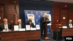 Linh mục Thomas J. Reese, Chủ tịch USCIRF phát biểu tại buổi công bố đề án Tù nhân Lương tâm tại Quốc hội Hoa Kỳ, 6/4/2017.