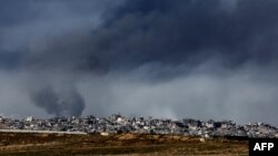 Вид на Сектор Гази з півночі Ізраїлю після бомбардування ізраїльською авіацією. 2 січня 2024 року. Фото AFP