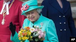 Nữ hoàng Elizabeth tại Cung điện Windsor, ngày 16/4/2017.