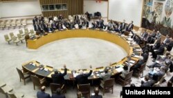 ကုလသမဂ္ဂလုံခြုံရေးကောင်စီ အဆင့်မြင့် အစည်းအဝေးခမ်းမမြင်ကွင်း။