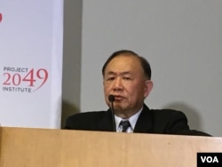 前台湾国防部军政副部长、退役海军上将陈永康(美国之音钟辰芳拍摄)