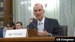 美国反兴奋剂机构首席执行官泰加尔在参议院的听证会上作证。(2025年6月17日)