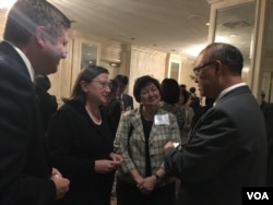 台湾驻美代表处为台湾“选择美国投资峰会”代表团举行欢迎晚宴(美国之音钟辰芳拍摄)