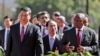 中国领导人习近平与南非总统拉马福萨