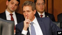 FILE - Senator Jeff Flake of Arizona on Capitol Hill, Jan 28, 2015.