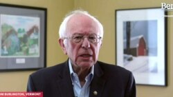 民主党总统参选人桑德斯参议员在家中宣布暂停竞选。(2020年4月8日)