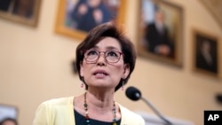 资料照:美国加州共和党籍联邦众议员金映玉。(2024年4月15日)