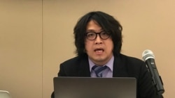 台北大学犯罪学研究所助理教授沈伯洋2019年10月23日参加全球台湾研究中心应对中国锐实力座谈会(美国之音锺辰芳拍摄)