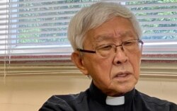 天主教香港教区荣休主教陈日君接受美国之音访问。(美国之音汤惠芸)