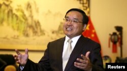 中国驻秘鲁大使贾桂德2018年4月11日接受路透社采访(路透社)