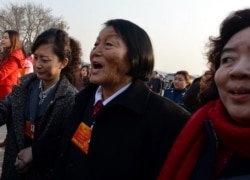 资料照:中国全国人大代表申纪兰 (2013年3月5日)