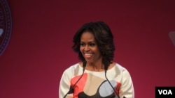 美国第一夫人米歇尔北大演讲并会见留学生 (2014年3月22日,美国之音东方拍摄)