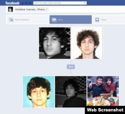 波士顿爆炸案嫌犯沙尔纳耶夫的Facebook上有多张照片,2013年4月19日上午期间帐号已关闭。(图片来源:Facebook截频)