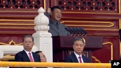 中国国家主席习近平2021年7月1日在北京天安门广场发表中共建党100周年庆祝活动讲话。(美联社)