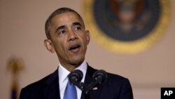 Tổng thống Obama phát biểu tại Nhà Trắng ở Washington, ngày 13 tháng 5 năm 2016.