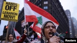 2024年9月24日,美国纽约市举行集会抗议以色列和真主党之间的冲突升级。