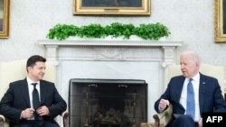 美国总统拜登在白宫会见乌克兰总统泽连斯基。(2021年9月1日)