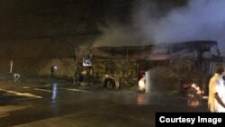 မြန်မာအလုပ်သမား တွေစီးလာတဲ့ကားမီးလောင် (AAC)