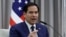 Menteri Luar Negeri AS Marco Rubio berbicara dalam pertemuan dengan presiden Israel di Yerusalem pada 16 Februari 2025. (Foto: Evelyn Hockstein/Pool/AFP)