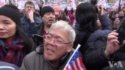 纽约万人集会声援华裔前警员梁彼得 纽约万人集会声援华裔前警员梁彼得