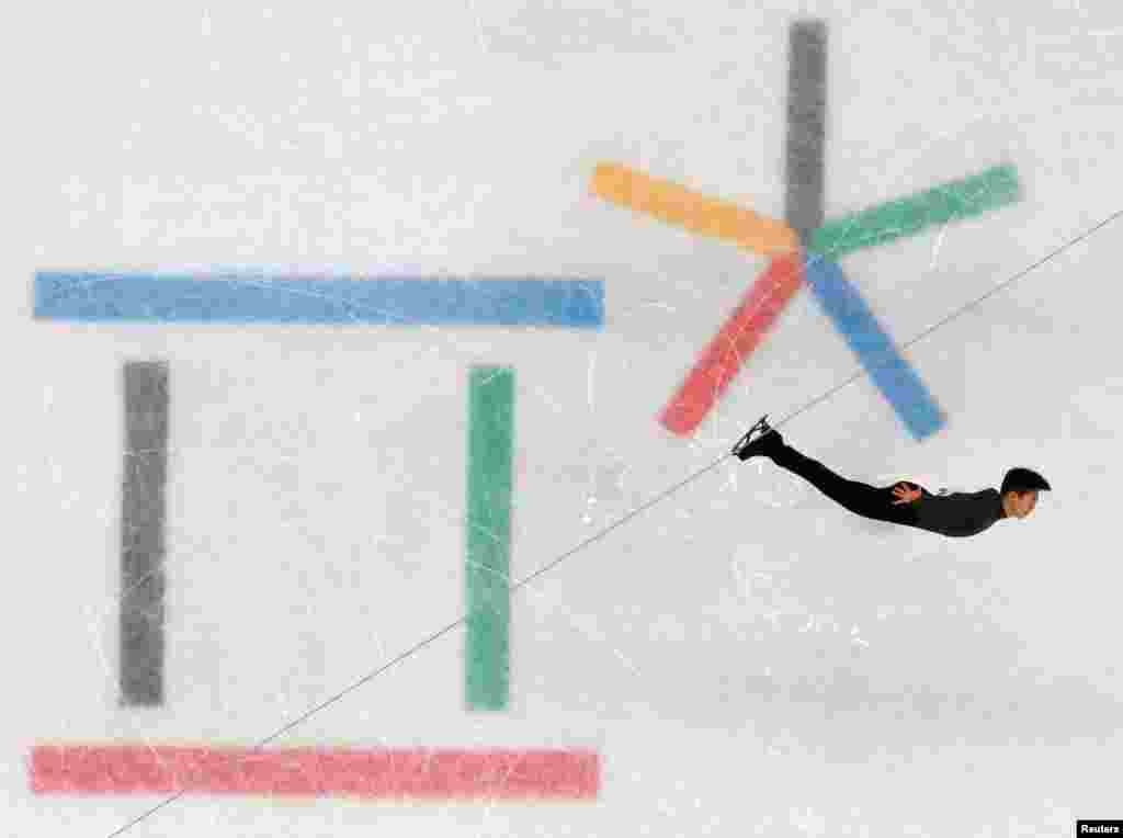 Nathan Chen of the U.S. performs during the men's singles short program competition.