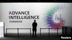 2018年9月在上海召开的世界人工智能大会的一角(路透社)