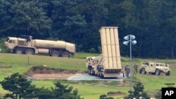 Hệ thống THAAD được bố trí tại một sân gôn ở Seongju,Hàn Quốc, ngày 6/9/2017.