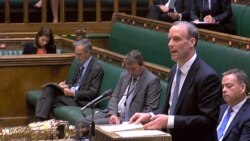 英国外相拉布在议会下议院发表声明立即终止与香港的引渡条约(法新社2020年7月20日)