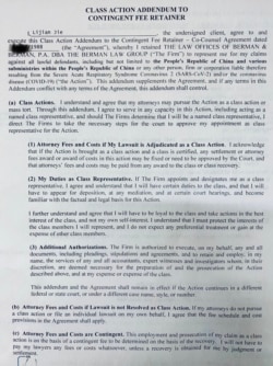 2020年5月,界立建加入美国伯曼律师事务所就新冠病毒对中共发起的集体诉讼。(图片由界立建提供)