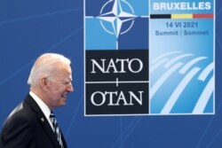 美国总统拜登在布鲁塞尔出席北约峰会。(2021年6月14日)