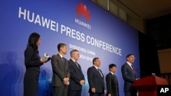 华为公司2019年3月7日在深圳召集新闻发布会宣布起诉美国(美联社)